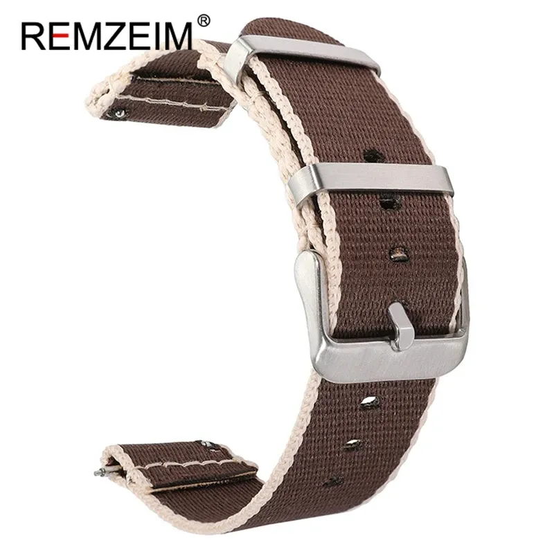 Bracelet montre nylon coloré 20 à 22 mm