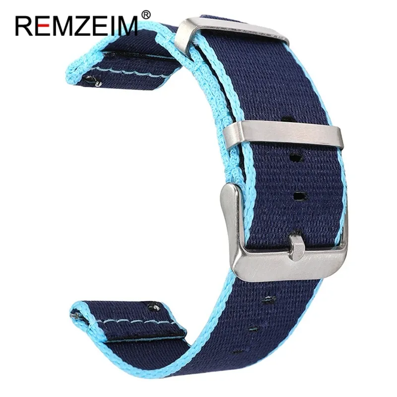 Bracelet montre nylon coloré 20 à 22 mm