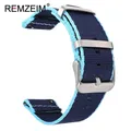 Bracelet montre nylon coloré 20 à 22 mm – Couleur du bracelet noir de charbon (3)