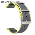 Bracelet montre nylon coloré 20 à 22 mm – Couleur du bracelet Rouge noir (6)