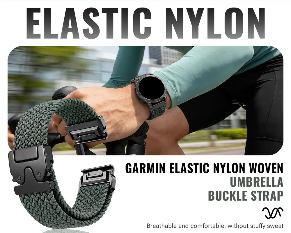 Bracelet montre nylon extensible 20 à 26 mm Garmin