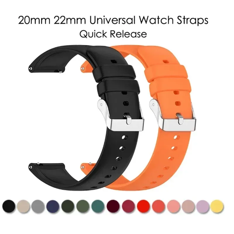 Bracelet montre silicone 18 à 22 mm universel