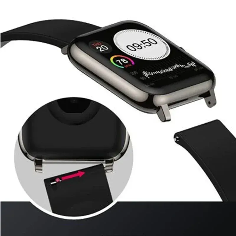 Bracelet montre silicone 18 à 22 mm universel