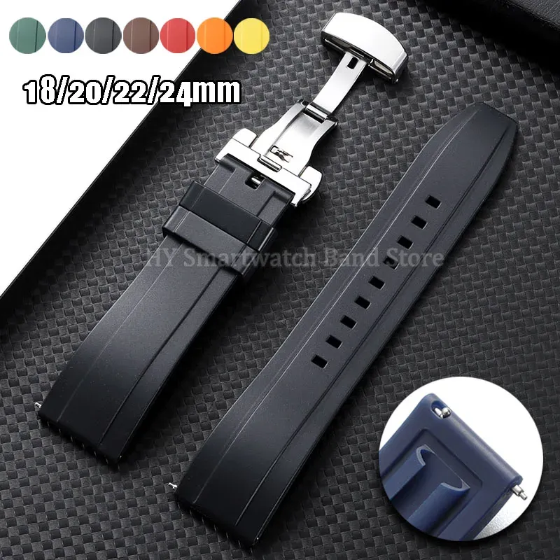 Bracelet montre silicone 18 à 24 mm étanche