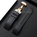 Bracelet montre silicone 18 à 24 mm étanche – Couleur du bracelet Black-Gold