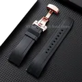 Bracelet montre silicone 18 à 24 mm étanche – Couleur du bracelet Black-Rosegold