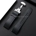 Bracelet montre silicone 18 à 24 mm étanche – Couleur du bracelet Black-Silver