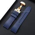 Bracelet montre silicone 18 à 24 mm étanche – Couleur du bracelet Blue-Gold