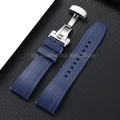 Bracelet montre silicone 18 à 24 mm étanche – Couleur du bracelet Blue-Silver
