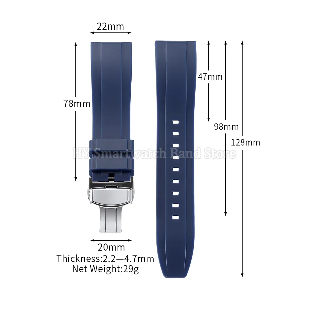Bracelet montre silicone 18 à 24 mm étanche