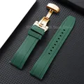 Bracelet montre silicone 18 à 24 mm étanche – Couleur du bracelet Green-Gold
