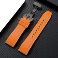 Bracelet montre silicone 18 à 24 mm étanche – Couleur du bracelet Orange-Black