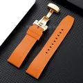 Bracelet montre silicone 18 à 24 mm étanche – Couleur du bracelet Orange-Gold