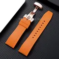 Bracelet montre silicone 18 à 24 mm étanche – Couleur du bracelet Orange-Rosegold