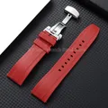 Bracelet montre silicone 18 à 24 mm étanche – Couleur du bracelet Red-Silver