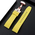 Bracelet montre silicone 18 à 24 mm étanche – Couleur du bracelet Yellow-Rosegold