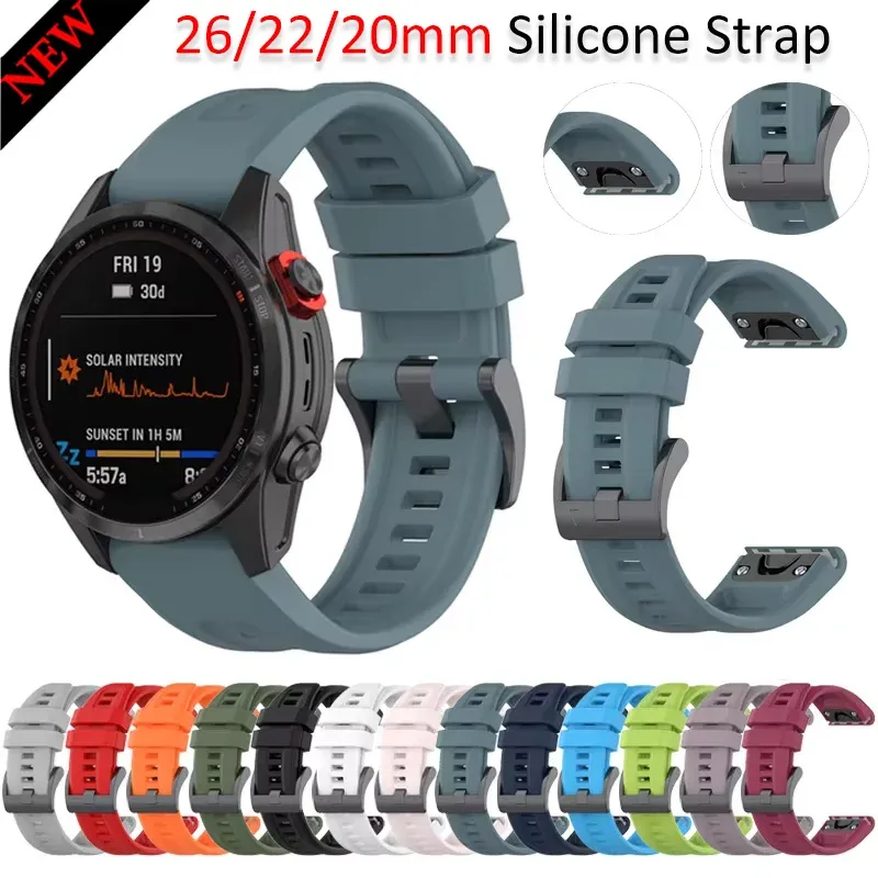 Bracelet montre silicone 20 à 26 mm