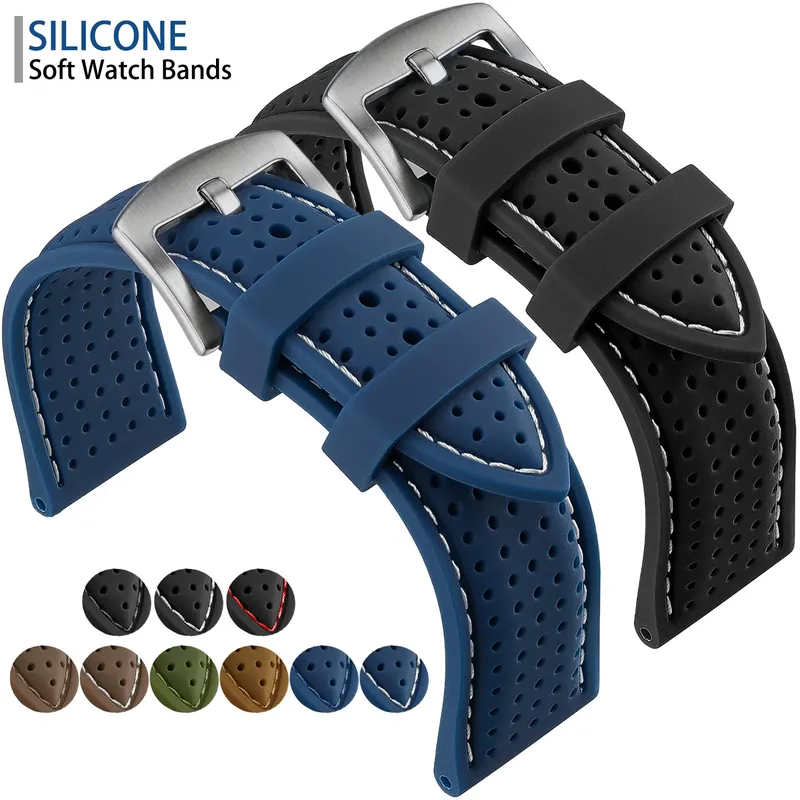 Bracelet montre silicone 20 à 26 mm