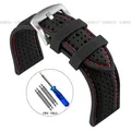Bracelet montre silicone 20 à 26 mm – Couleur du bracelet Black Red 1