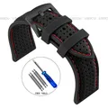 Bracelet montre silicone 20 à 26 mm – Couleur du bracelet Black Red 2