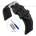 Bracelet montre silicone 20 à 26 mm – Couleur du bracelet Black White 1