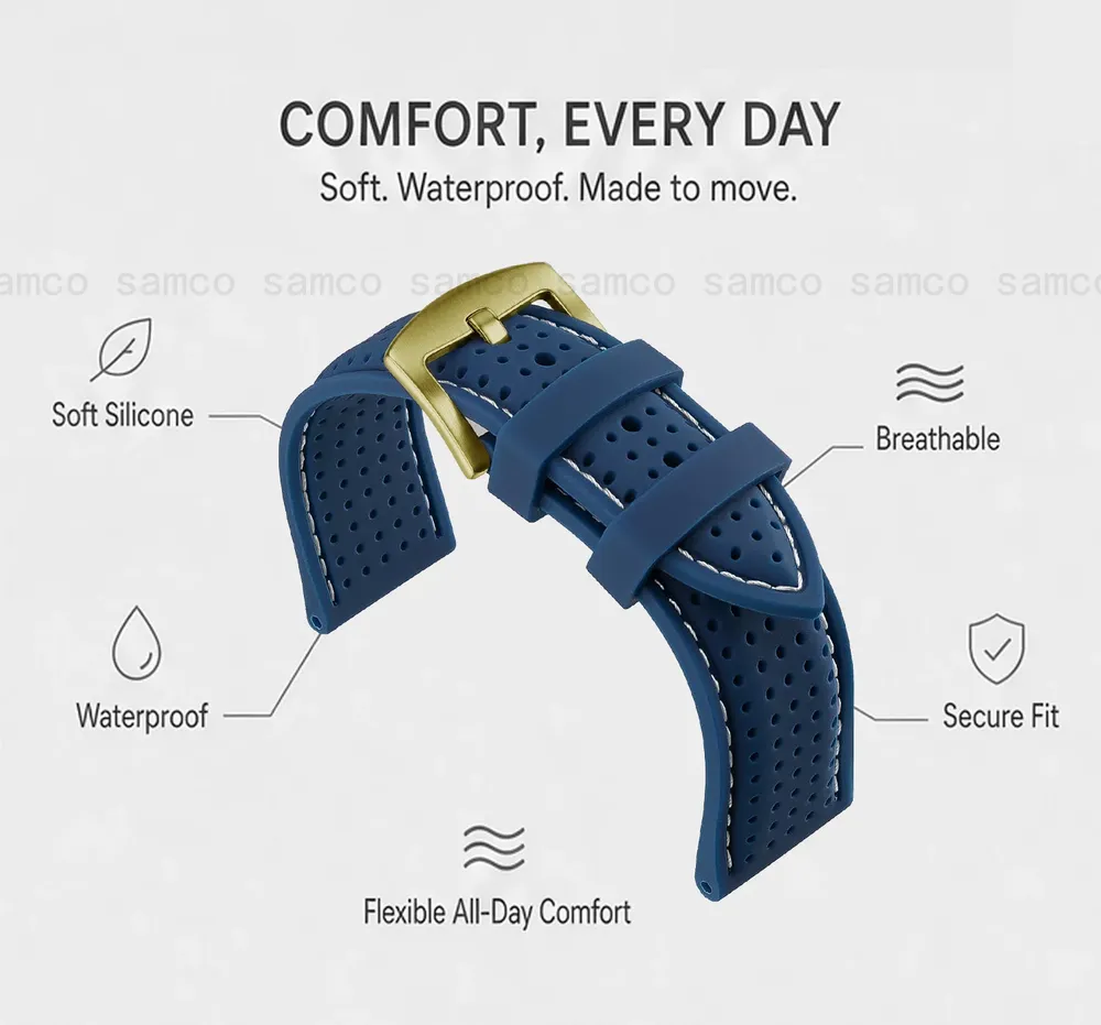 Bracelet montre silicone 20 à 26 mm