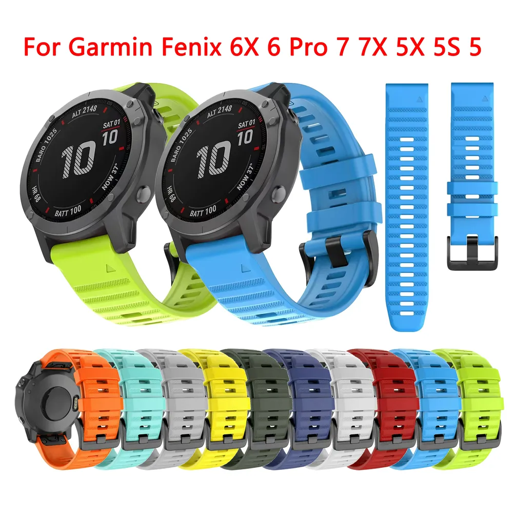 Bracelet montre silicone 20 à 26 mm Garmin Fenix