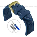 Bracelet montre silicone 20 à 26 mm – Couleur du bracelet Navy Blue White 3