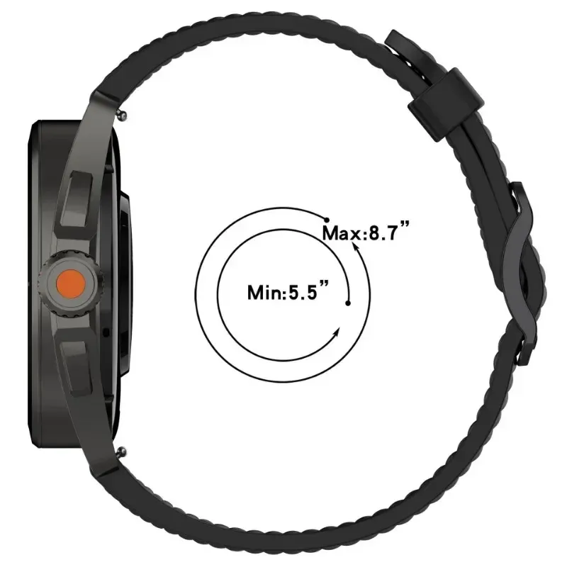 Bracelet montre silicone 20 et 22 mm