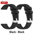 Bracelet montre silicone 20 et 22 mm universel – Couleur du bracelet Black - Black