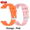 Bracelet montre silicone 20 et 22 mm universel – Couleur du bracelet Orange - Pink