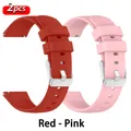 Bracelet montre silicone 20 et 22 mm universel – Couleur du bracelet Red - Pink