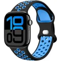 Bracelet montre silicone 40 à 49 mm – Couleur du bracelet Black blue
