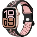 Bracelet montre silicone 40 à 49 mm – Couleur du bracelet Black pink