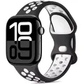 Bracelet montre silicone 40 à 49 mm – Couleur du bracelet Black white