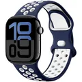 Bracelet montre silicone 40 à 49 mm – Couleur du bracelet Midnight blue white