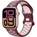Bracelet montre silicone 40 à 49 mm – Couleur du bracelet Purplish red