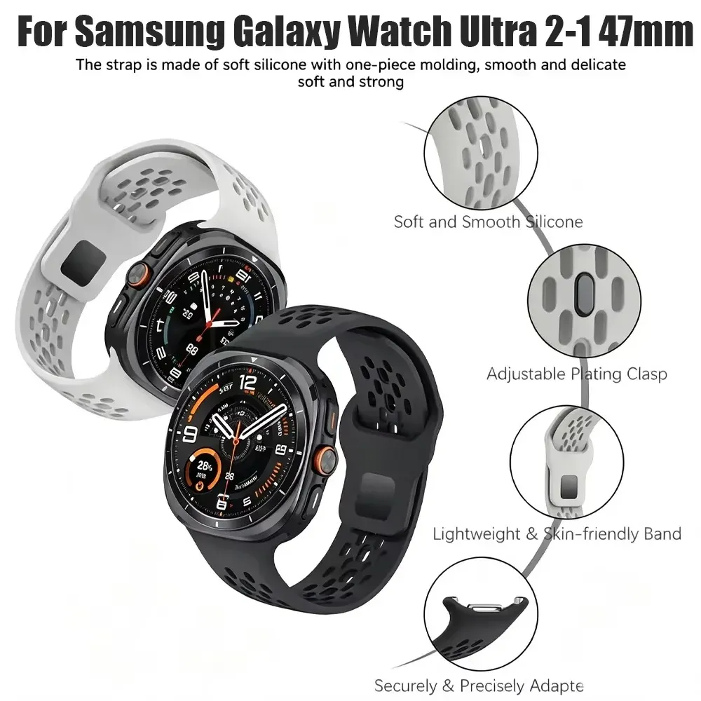 Bracelet montre silicone 47 mm pour Samsung Galaxy Watch Ultra
