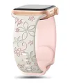 Bracelet montre silicone gravé 38 à 49 mm pour Apple Watch – Couleur du bracelet cream pink