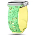 Bracelet montre silicone gravé 38 à 49 mm pour Apple Watch – Couleur du bracelet green yellow