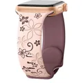 Bracelet montre silicone gravé 38 à 49 mm pour Apple Watch – Couleur du bracelet pink winered