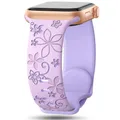 Bracelet montre silicone gravé 38 à 49 mm pour Apple Watch – Couleur du bracelet purple
