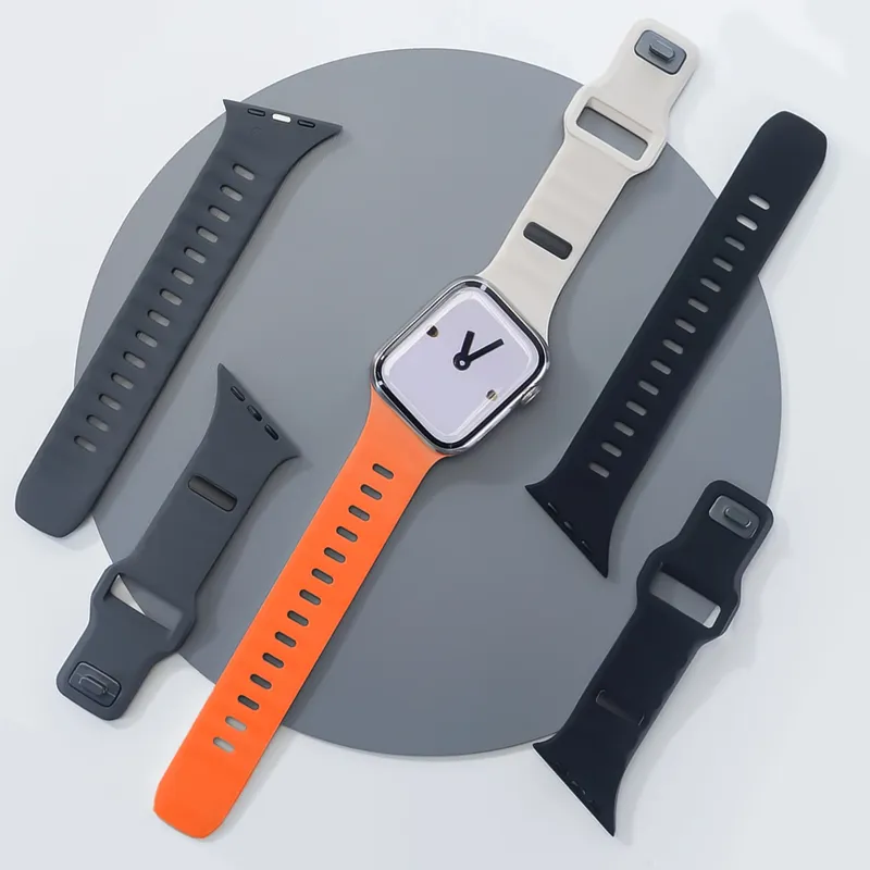 Bracelet montre silicone incliné 40 à 49 mm