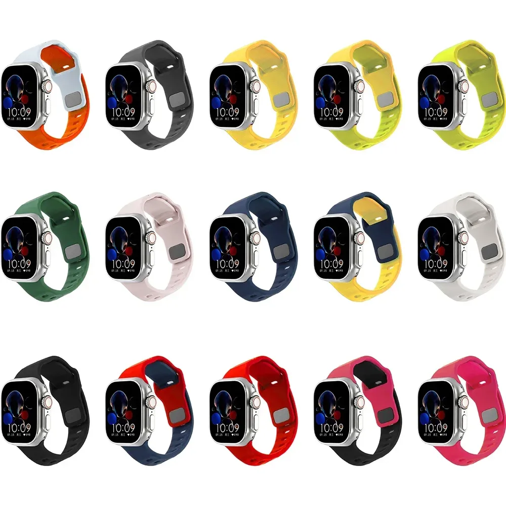 Bracelet montre silicone incliné 40 à 49 mm