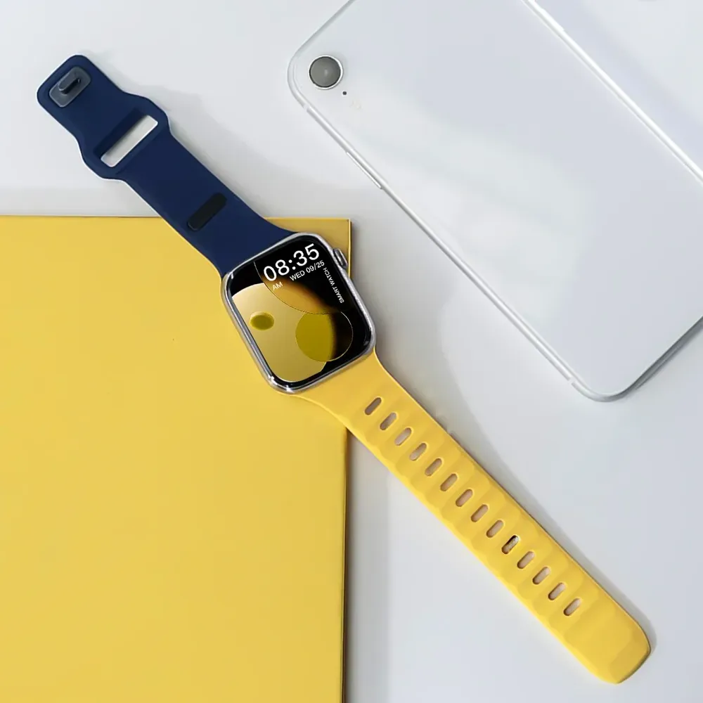 Bracelet montre silicone incliné 40 à 49 mm