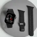 Bracelet montre silicone incliné 40 à 49 mm – Couleur du bracelet noir de charbon (B)