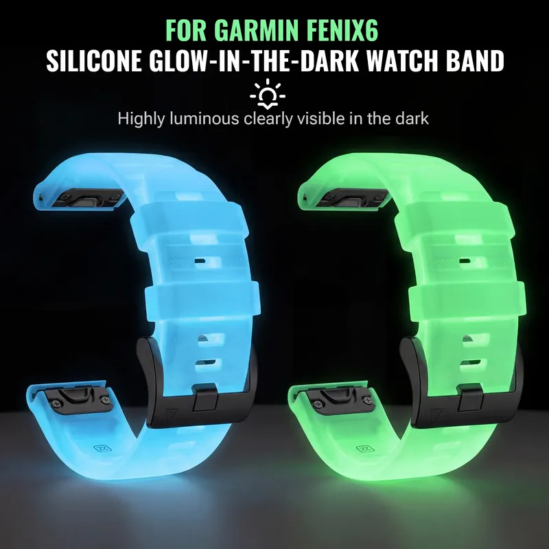 Bracelet montre silicone lumineux 22 à 26 mm Garmin