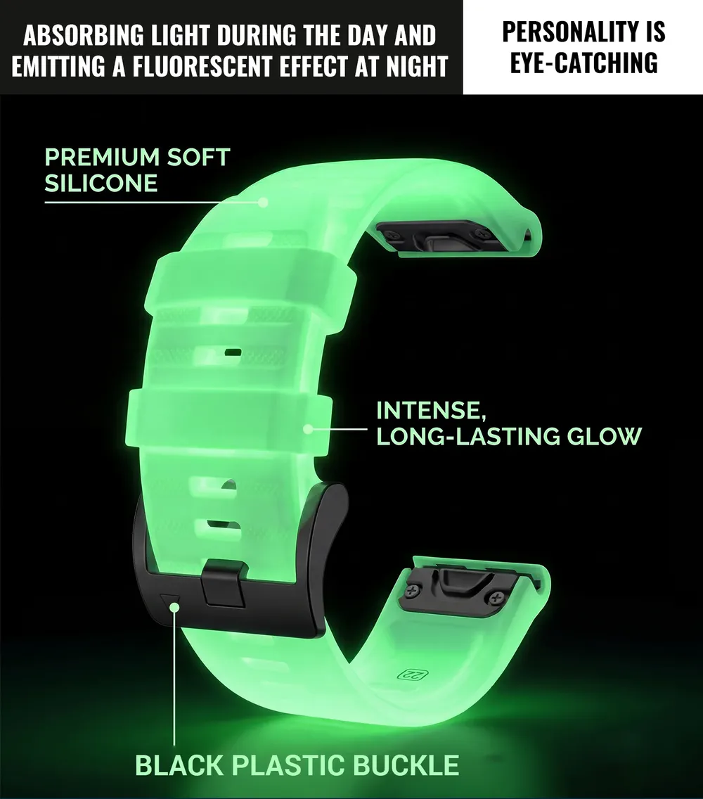 Bracelet montre silicone lumineux 22 à 26 mm Garmin