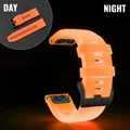 Bracelet montre silicone lumineux 22 à 26 mm Garmin – Couleur orange