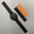 Bracelet montre silicone magnétique 20 à 22 mm – Couleur du bracelet Black Orange
